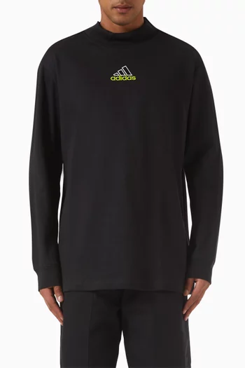 Mock Neck Q1 T-shirt in Cotton
