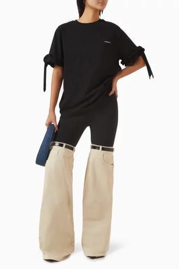 Logo Ruffle-trim T-shirt in Organic Cotton