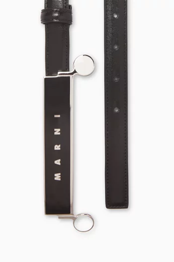 Logo-plaque Belt in Leather