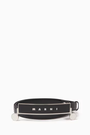 Logo-plaque Belt in Leather