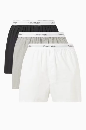 Icon Boxers in Stretch Cotton, Set of 3