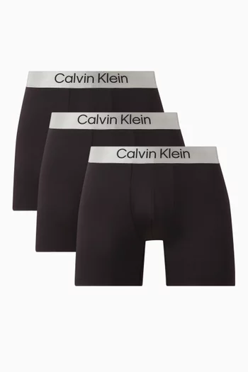 Boxer Briefs in Brushed Microfiber Stretch, Set of 3