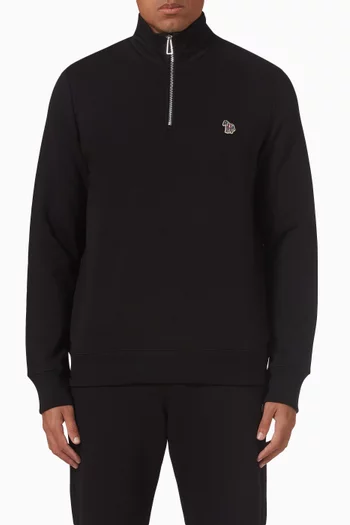 Zebra Quarter-zip Sweatshirt in Organic Cotton