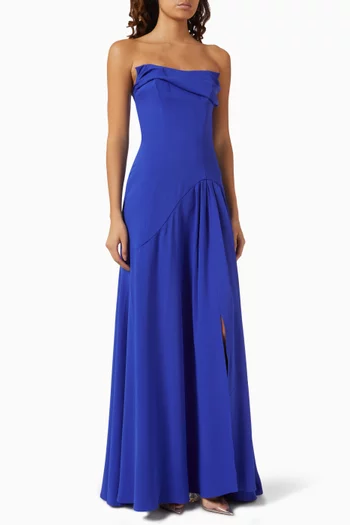Wavy Strapless Maxi Dress