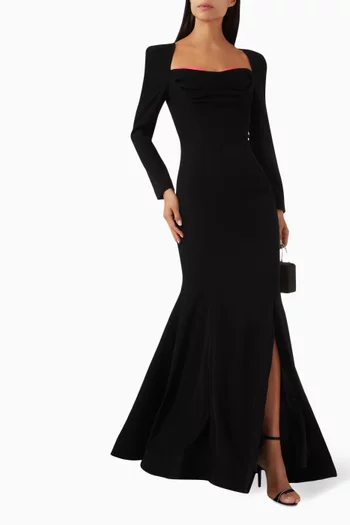 Peekaboo Structured Gown