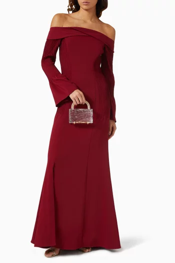 Off-shoulder Bow Maxi Dress