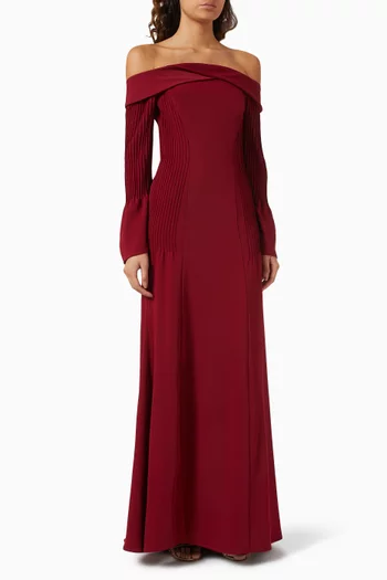 Off-shoulder Bow Maxi Dress