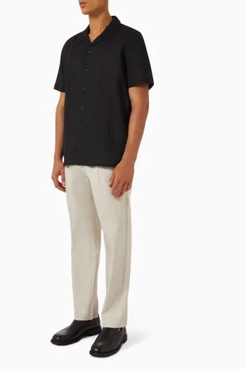 Cuban Collar Shirt in Linen-blend