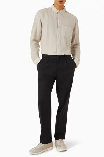 Button-up Shirt in Linen-blend