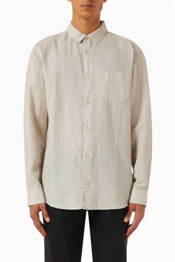 Button-up Shirt in Linen-blend