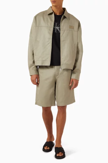 Wing Collar Jacket in Cotton Blend
