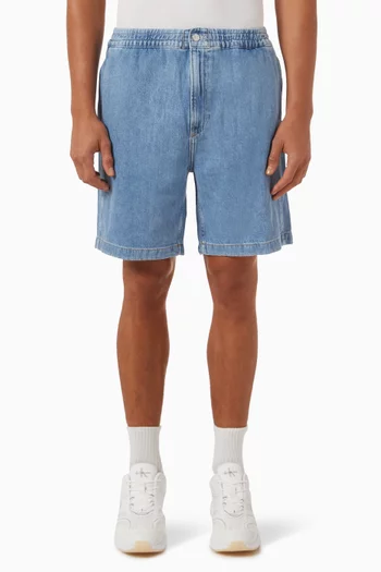 Pull-on Relaxed Shorts in Lyocell Denim