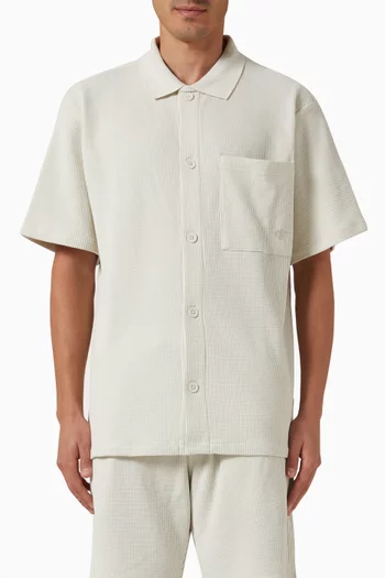 Chunky Waffle Overshirt in Cotton