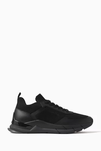 Low Top Runner Sneakers in Mesh & Leather