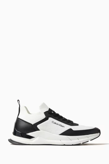 Low Top Runner Sneakers in Mesh & Leather