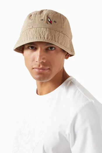 Seasonal Flag Bucket Hat in Cotton