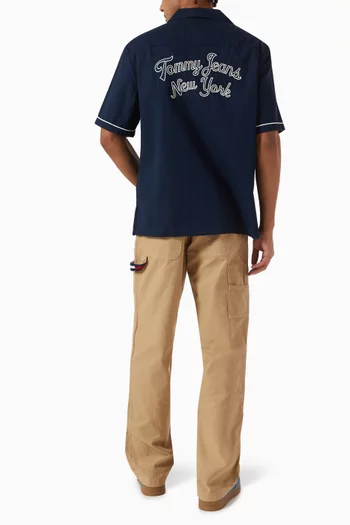 Logo-embroidered Bowling Shirt in Lyocell