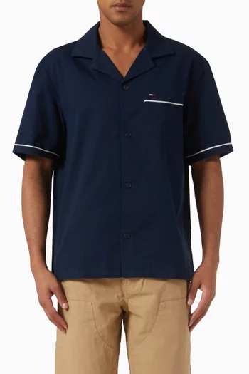 Logo-embroidered Bowling Shirt in Lyocell