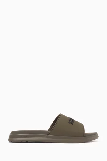 Dual Density Logo Pool Slides in Rubber