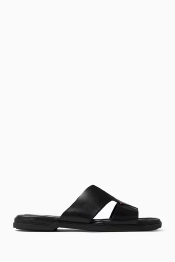 Cut-out Sandals in Leather