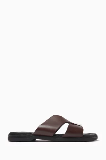 Cut-out Sandals in Leather