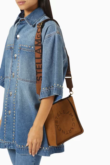 Mini Logo Crossbody Bag in Alter Suede