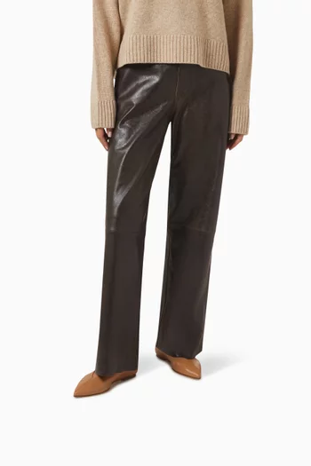 حذاء باليرينا موا بكعب مسطح جلد نابا