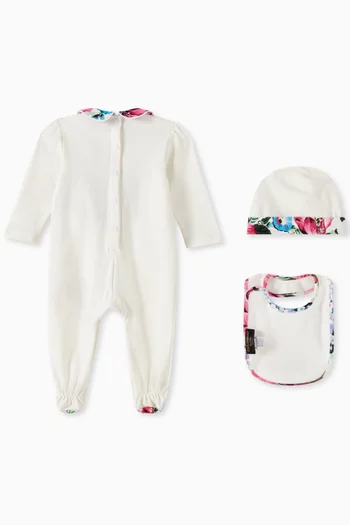 Bouquet Print 3-piece Gift Set in Cotton Jersey