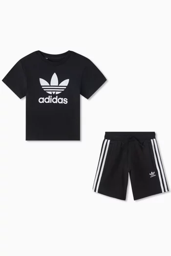 Adicolor T-shirt & Shorts Set in Cotton Jersey