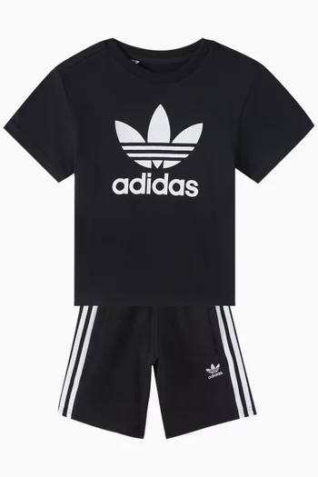Adicolor T-shirt & Shorts Set in Cotton Jersey
