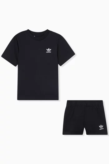 Logo T-shirt & Shorts Set in Cotton