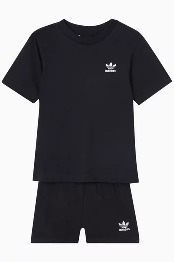 Logo T-shirt & Shorts Set in Cotton