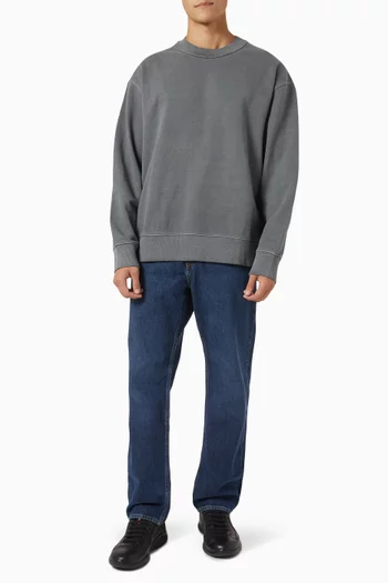 Garment-Dyed Mock-Neck Sweatshirt