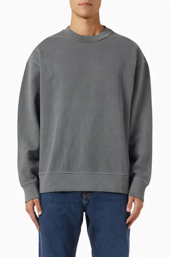 Garment-Dyed Mock-Neck Sweatshirt