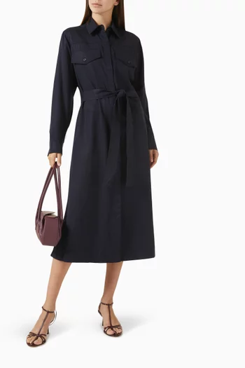 Belted Midi Shirt Dress