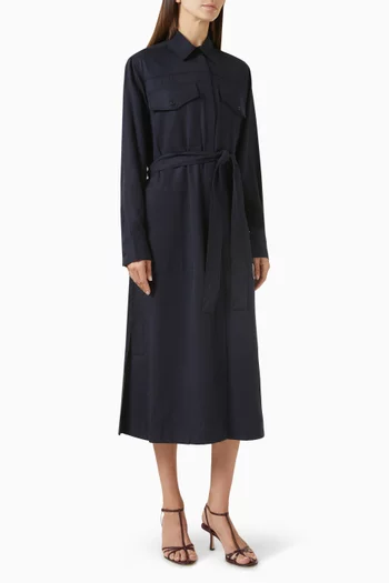 Belted Midi Shirt Dress