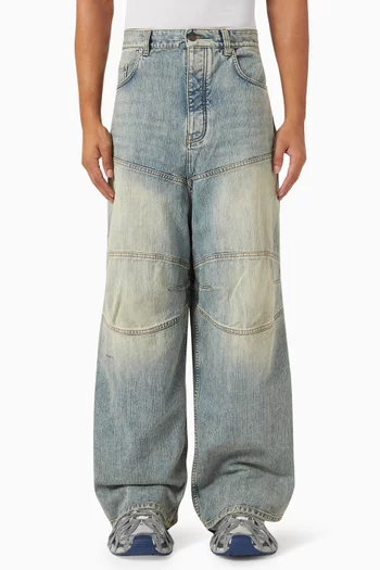 George V Baggy Jeans in Italian Cotton-denim