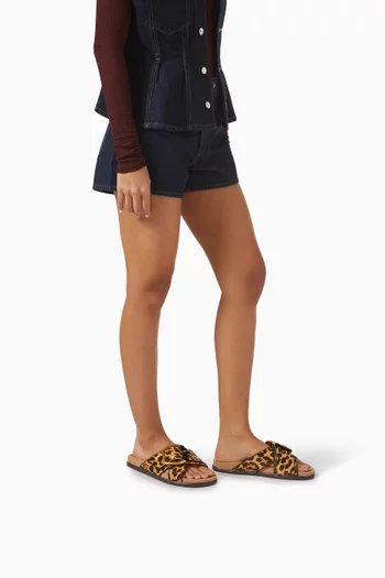 Darla Sandal in Leopard-printed Pony Hair