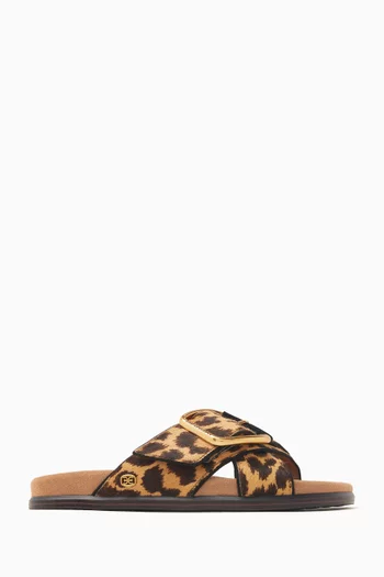 Darla Sandal in Leopard-printed Pony Hair