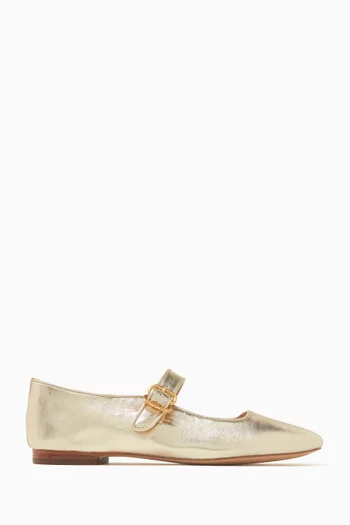 Michaela Ballerina Pumps in Metallic Leather