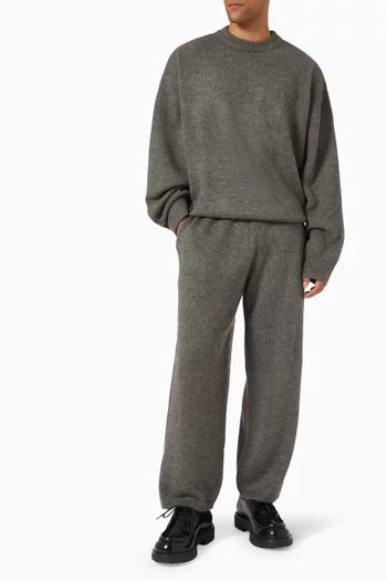 Wide-leg Joggers in Mohair Blend