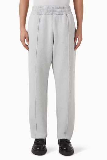 Wide-leg Joggers in Loopback Cotton