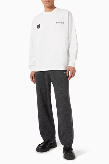 Abstract Long-sleeve T-shirt in Cotton
