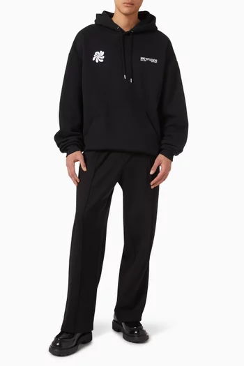 Abstract Oversized Hoodie in Loopback-cotton