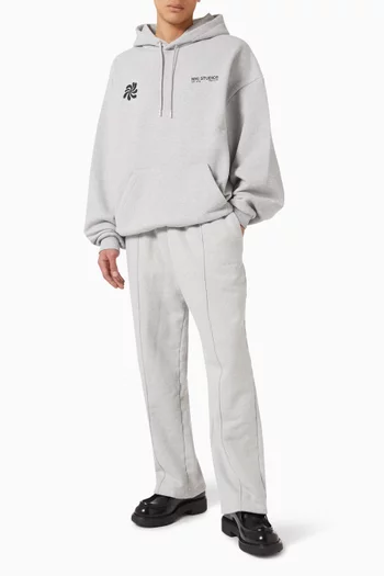 Abstract Oversized Hoodie in Loopback-cotton