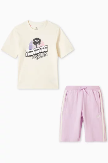 Graphic Logo T-shirt & Shorts Set in Jersey