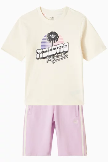 Graphic Logo T-shirt & Shorts Set in Jersey