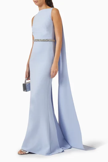 Ginevra Cape Gown in Heavy Crepe