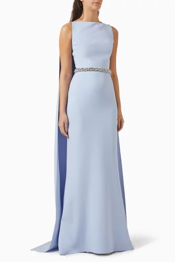Ginevra Cape Gown in Heavy Crepe