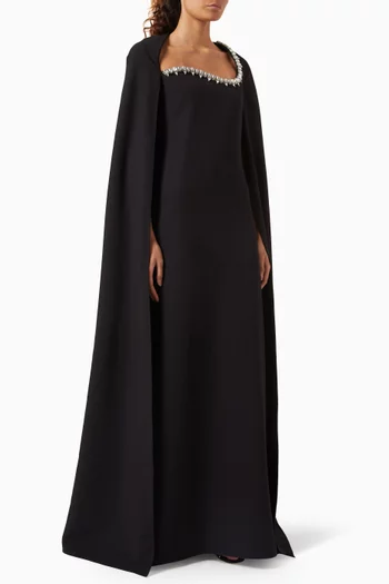 Mattia A-line Gown in Heavy Crepe